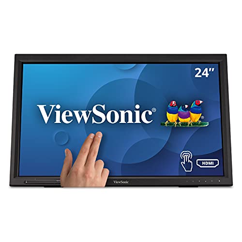 ViewSonic TD2423D 24 Inch 1080p 10-Point Multi IR Touch Screen Monitor with Eye Care HDMI, VGA, USB Hub and DisplayPort, Black