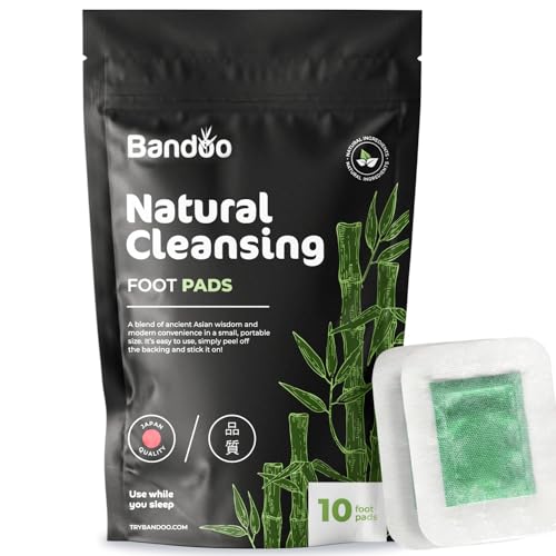 Bandoo Original Deep Cleansing Foot Pads | Rana Pads | Premium Natural Bamboo Foot Pads | Japanese Foot Pads | Cleanse, Moisturize & Energize | for Men & Women | 10 Pads