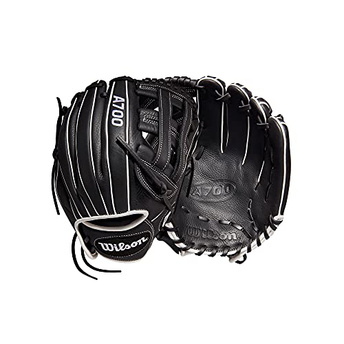 Wilson 2022 A700 12' Fastpitch Infield Glove - Right Hand Throw, Black/White