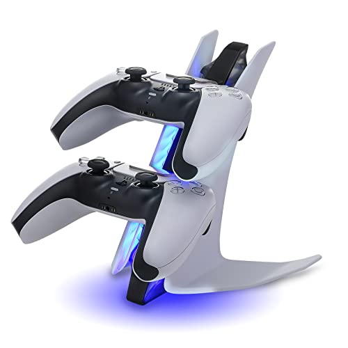 PS5 Controller Charger, Playstation 5 Controller Charging Station with LED Light and Charger Cable