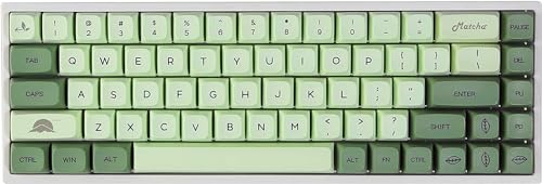 BOYI WK68 Matcha Green Mechanical Keyboard,65% Hot Swap Bluetooth 5.0/2.4G/Wired Type-C Tri-Mode RGB Gaming Keyboard,PBT Sublimation XDA Keycaps Wireless Keyboard for Mac/Win (Gateron Brown Switch)