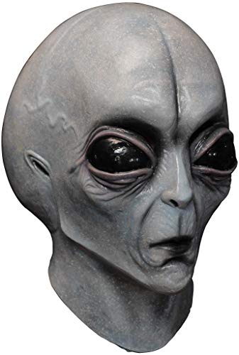 Ghoulish Productions Area 51 Latex Mask. Alien Latex Mask, Alien Masks For Adults Realistic, Alien Mask Halloween, Alien Grey Latex Mask. Aliens Line. One Size Latex Mask