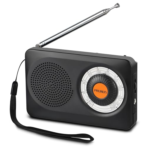 PRUNUS 115 Portable Radio AM FM, Only AA Battery Operated Radio, Transistor Radio Good Reception, Headphone jack and Speaker, Radios Portable AM FM