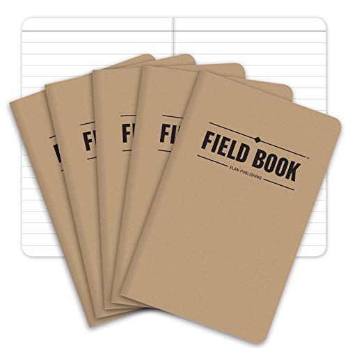 ELAN Publishing ELAN-FN-003A Field Notebook, 3.5' x 5.5', Lined Memo Book, Kraft