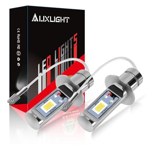 AUXLIGHT H3 LED Fog Light DRL Bulbs, 3000 Lumens Extremely Bright Bulbs Replacement for Cars, Trucks, 6000K Xenon White