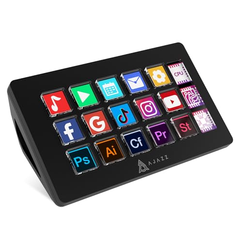 AKP153 Studio Deck, Stream Controller, 15 Macro Keys, Trigger Actions in Apps and Software Like OBS, YouTube, Twitch, Custom Console for Photo and Video Editing, Live Streaming, PC/Mac (Black)