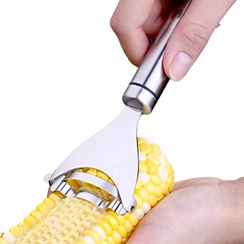 Corn Peeler, Corn stripper for corn on the cob remover tool,Stainless steel multifunctional Kitchen Grips Corn planer Cob Cutter kernels, with Hand Protect