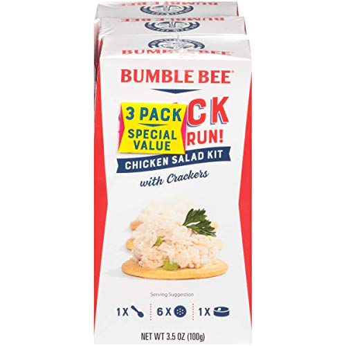 Bumble Bee Snack on the Run Chicken Salad with Crackers Kit, Ready to Eat, Spoon Included - Shelf Stable & Convenient Protein Snack, 3.5 Ounce (Pack of 3)