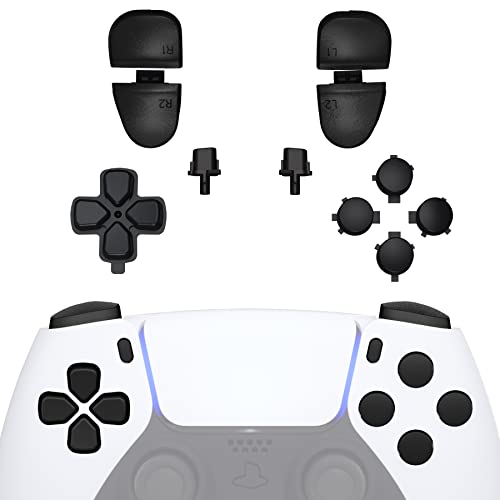 eXtremeRate Replacement D-pad R1 L1 R2 L2 Triggers Share Options Face Buttons, Black Full Set Buttons Compatible with ps5 Controller BDM-030 BDM-040 - Controller NOT Included