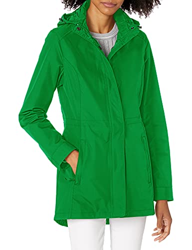 Charles River Apparel Women's Logan Wind and Water Resistant Drop Tail Jacket, Kelly Green, XL