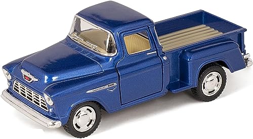 Kinsmart, Metal, 1955 Chevy Step Side Pick-Up Die Cast Collectible Toy Truck, Blue