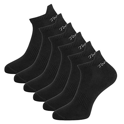 Toes&Feet Men's 6-Pack Black Anti Odor Seamless Quick Dry Low Cut Sports Running Socks,Size 6-11