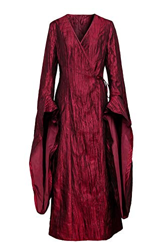 The Red Woman Melisandre Cosplay Costume Renaissance Medieval Maxi Dress Victorian Irish Gothic Retro Gown (X-Large)