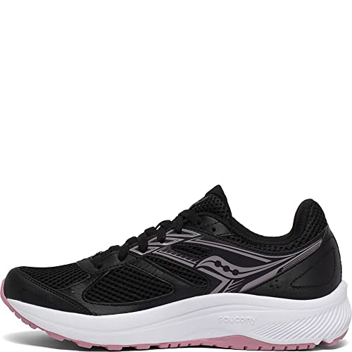 Saucony Women's Cohesion 14 Road Running Shoe, Black/Pink, 8