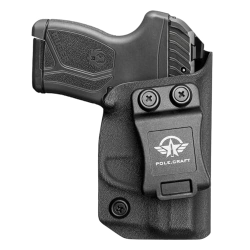 POLE.CRAFT Ruger LCP MAX Holster, IWB Kydex for Ruger LCP MAX .380 Pistol- Inside Waistband Concealed Holster - LCP MAX Gun Pocket Pouch Accessories (Black,Right Hand)