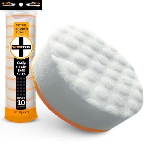 SneakERASERS Instant Sole and Sneaker Cleaner, Premium, Disposable, Dual-Sided Sponge for Cleaning & Whitening Shoe Soles (10 Pack)