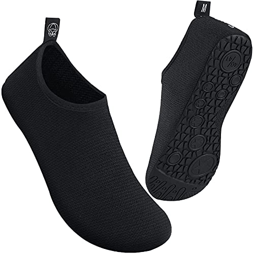Unisex Water Shoes Quick-Drying Beach Aqua Shoes for Women Men Black Wave 10.5-11.5 W/ 9.5-10.5 M US