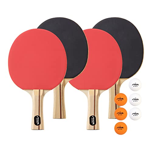 STIGA Performance 2 and 4-Player Ping Pong Paddle Set - Includes Performance Level Table Tennis Rackets and 3-Star ITTF Approved Balls