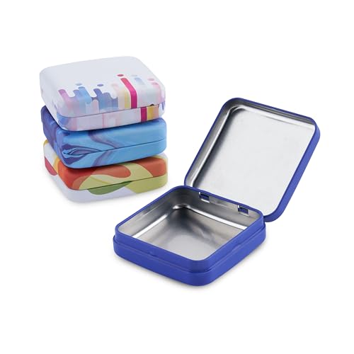 ZEISS Lens Cleaning Accessory Tin Box Containers with Hinge Lids, Pack of 4