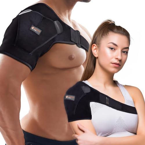 Copper Joe Compression Shoulder Brace for Women & Men - Rotator Cuff Support Brace for Shoulder Pain Relief - Copper-Infused Adjustable Shoulder Brace Compression