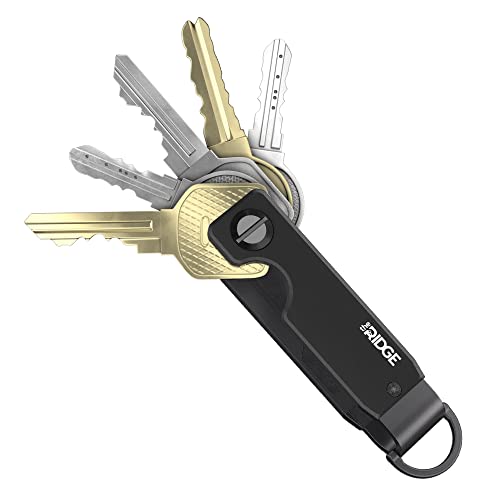The Ridge Key Organizer - Compact Metallic Key Holder | Minimalist Innovative Keyholder | Smart Keychain Secures 2-6 Keys (Aluminum Black)