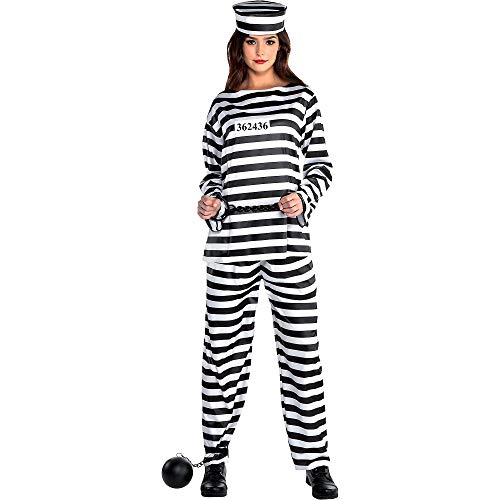 Amscan Black/White Lady Lawless Prisoner Costume Set - Standard Size (1 Pack) - Bold & Durable - Perfect Outfit For Your Daring Adventure