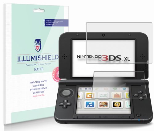 ILLUMISHIELD Matte Screen Protector Compatible with Nintendo 3DS XL (3-Pack) Anti-Glare Shield Anti-Bubble and Anti-Fingerprint PET Film