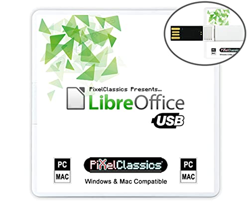 LibreOffice 2024 Home and Student 2021 2023 Professional Plus Business Compatible with Microsoft Office Word Excel PowerPoint Adobe PDF Software USB for Windows 11 10 8 7 Vista XP 32 64-Bit PC & Mac