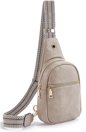 Telena Small Sling Bag for Women Leather Crossbody Fanny Packs Chest Bag for Women