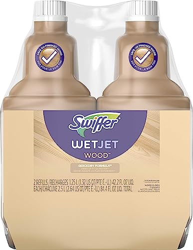 Swiffer Wetjet Wood Floor Cleaner Solution Refill, 42.2 Oz - 2 Pack