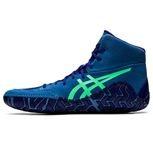 ASICS Men's Aggressor Wrestling, 11.5, Azure/New Leaf