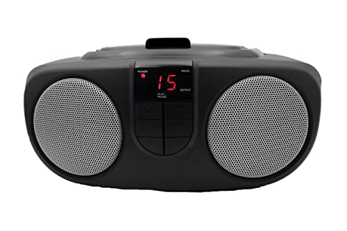 PROSCAN ELITE Portable AM/FM Radio With CD Player (BLACK) - Retro Boombox Speaker, CD Player, AM/FM Radio, AUX Audio Device Player For Home & Travel