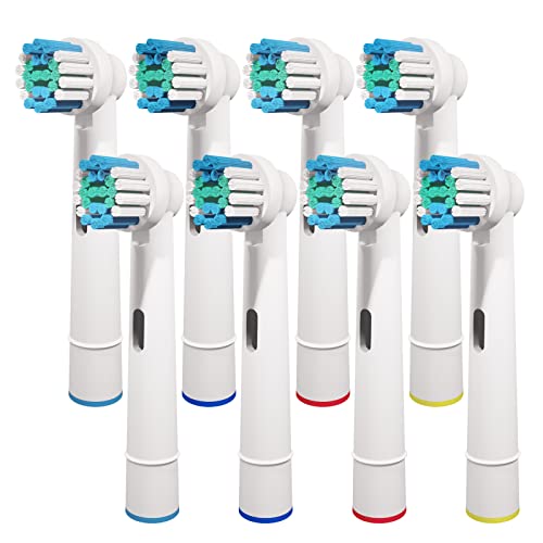 8 Pcs Replacement Toothbrush Heads Compatible with Oral B Braun Cross Clean, Professional Electric Toothbrush Brush Heads Refills for Oral-B Action Pro 500/750/1000/1500/3000/3757/5000/7000/7500/8000