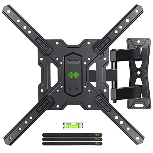 USX MOUNT UL Listed Full Motion TV Mount, Swivel Articulating Tilt TV Wall Mount for 26-55Inch LED, 4K TVs, Wall Mount TV Bracket with VESA 400x400mm Up to 77lbs, Perfect Center Design -XMM006-1