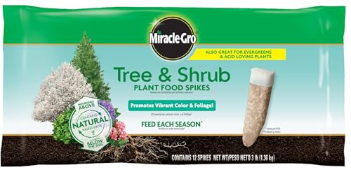 Miracle-Gro 485101205 Tree & Shrub Plant Food Spikes, 12per Pack, Basic Pack