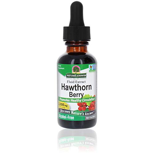 Nature's Answer Alcohol-Free Hawthorn Berries 2000mg 1oz Extract | Promotes Circulation Function | Helps Maintain Cholesterol Levels | Gluten-Free, Kosher Certified & No Preservatives | Single Count