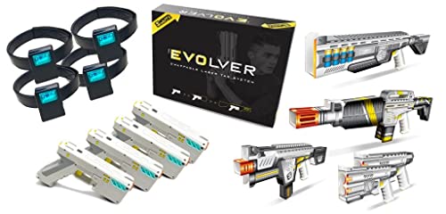 Evolver Laser Tag Gun with Headset Sensors | 4 Player Set | Backyard Royale Bundle | Swap Skins to Transform Your Blaster | The Only Swappable Skin Laser Tag System | Brought to You by Swaptx