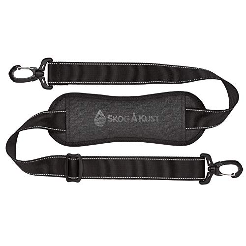 Skog Å Kust Adjustable Reflective Nylon Shoulder Strap | Universal Replacement with Padded Comfort Fit | Black (Black, 31-55')