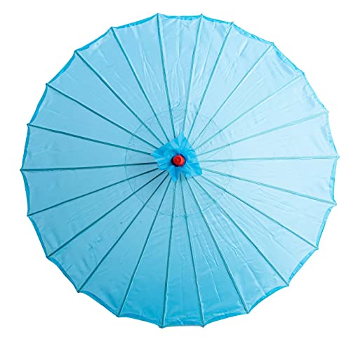 THY COLLECTIBLES 22' Kid's Size Japanese Chinese Umbrella Parasol for Wedding Parties, Photography, Costumes, Cosplay, Decoration and Other Events - Solid Color (Light Blue)