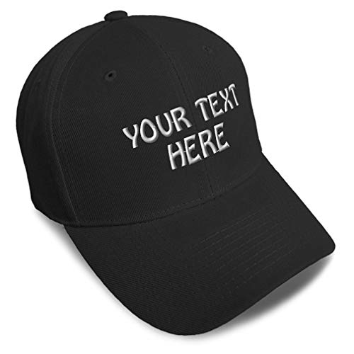 Baseball Cap Custom Personalized Text Acrylic Dad Hats for Men & Women Strap Closure Black