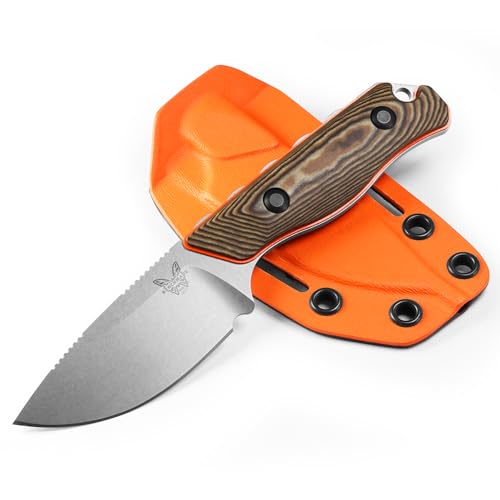 Benchmade - Hidden Canyon Hunter 15017-1 Fixed Blade Hunting Knife with Orange G10 Handle (15017-1)