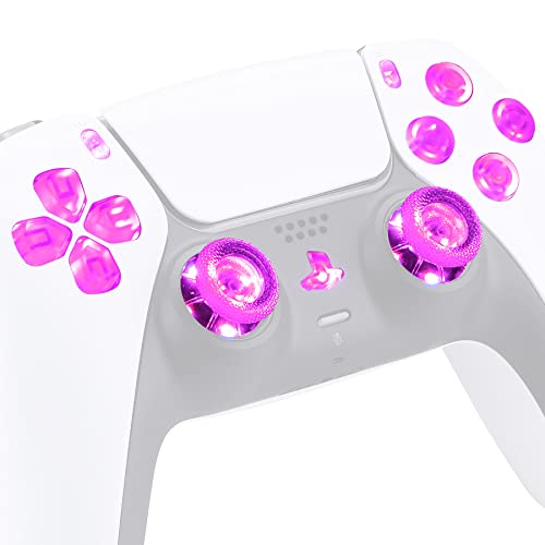 eXtremeRate Multi-Colors Luminated D-pad Thumbstick Share Option Home Face Buttons for PS5 Controller BDM-010 & BDM-020, 7 Colors 9 Modes DTF V3 LED Kit for PS5 Controller - Controller NOT Included