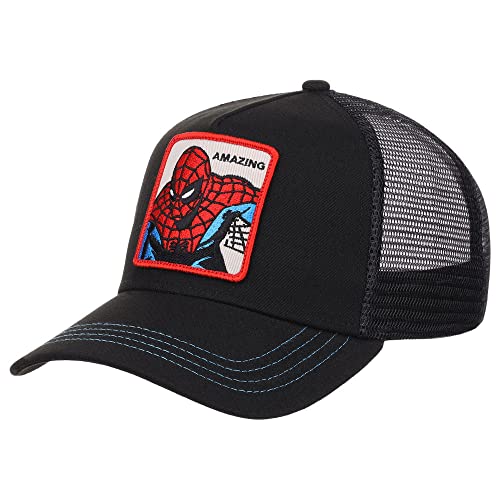 Marvel Spiderman Retro A-Frame Trucker Adjustable Snapback Hat Black/Red