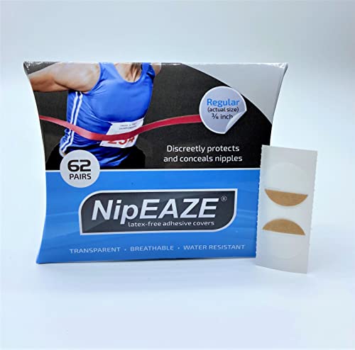 NipEaze - 4pack Value - The Original Transparent Nip Protector - Nipple Chafing Prevention; 62 pairs