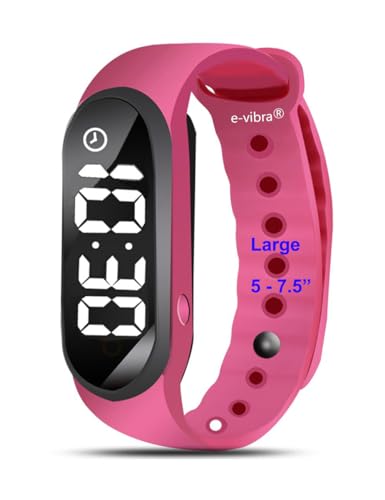 e-vibra 8 Alarm Vibrating Alarm Watch Medical Reminder Watch - with Timer and 8 Daily Alarms (Hot Pink - Large)