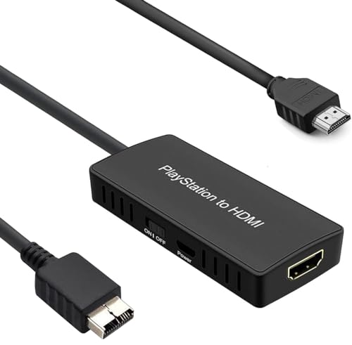 PS2 to HDMI Converter (with Ypbpr HD Signal 100% Enhance Video Quality) Compatible with PS 2/ PS 3 Convert PS2 to HDMI Signal of Modern HDTV/Monitor/Projector