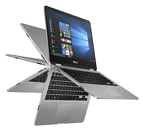 ASUS VivoBook Flip 14 2-in-1 Convertible Laptop, 14' HD Touchscreen Display, Intel Pentium Silver N5030 CPU, 4GB DDR4 RAM, 128GB Storage, Windows 10 Home in S Mode, Grey, TP401MA-AH21T