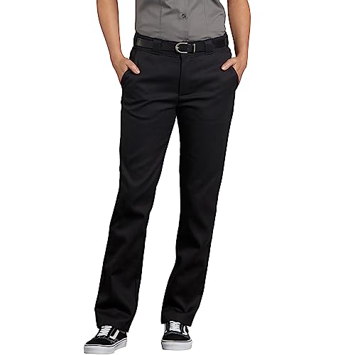 Dickies womens Flex Slim Fit Work Utility Pants, Black, 6 US