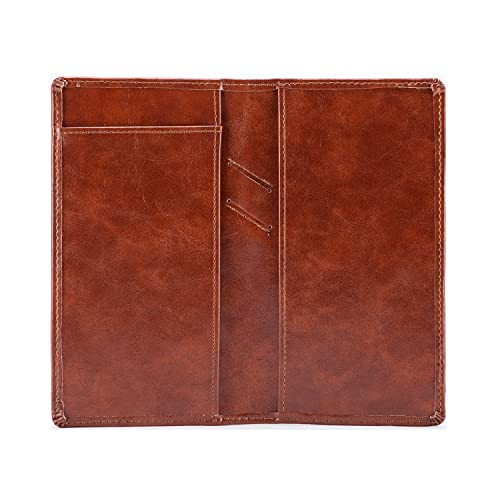 Aurya Leather Checkbook Cover Holder with Free Divider Right Handed with Middle Pen Design Checkbook Cover Case for Women/Men