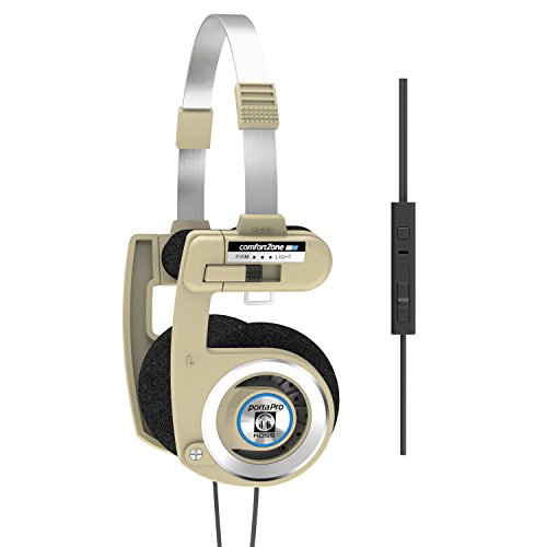 Koss Porta Pro Limited Edition On-Ear Headphones, in-Line Microphone, Volume Control and Touch Remote Control, Retro Style, Includes Hard Carry Case, Wired with 3.5mm Plug, Rhythm Beige